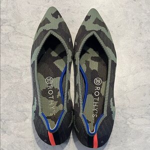 Rothy's Green and Black Camouflage Flats
